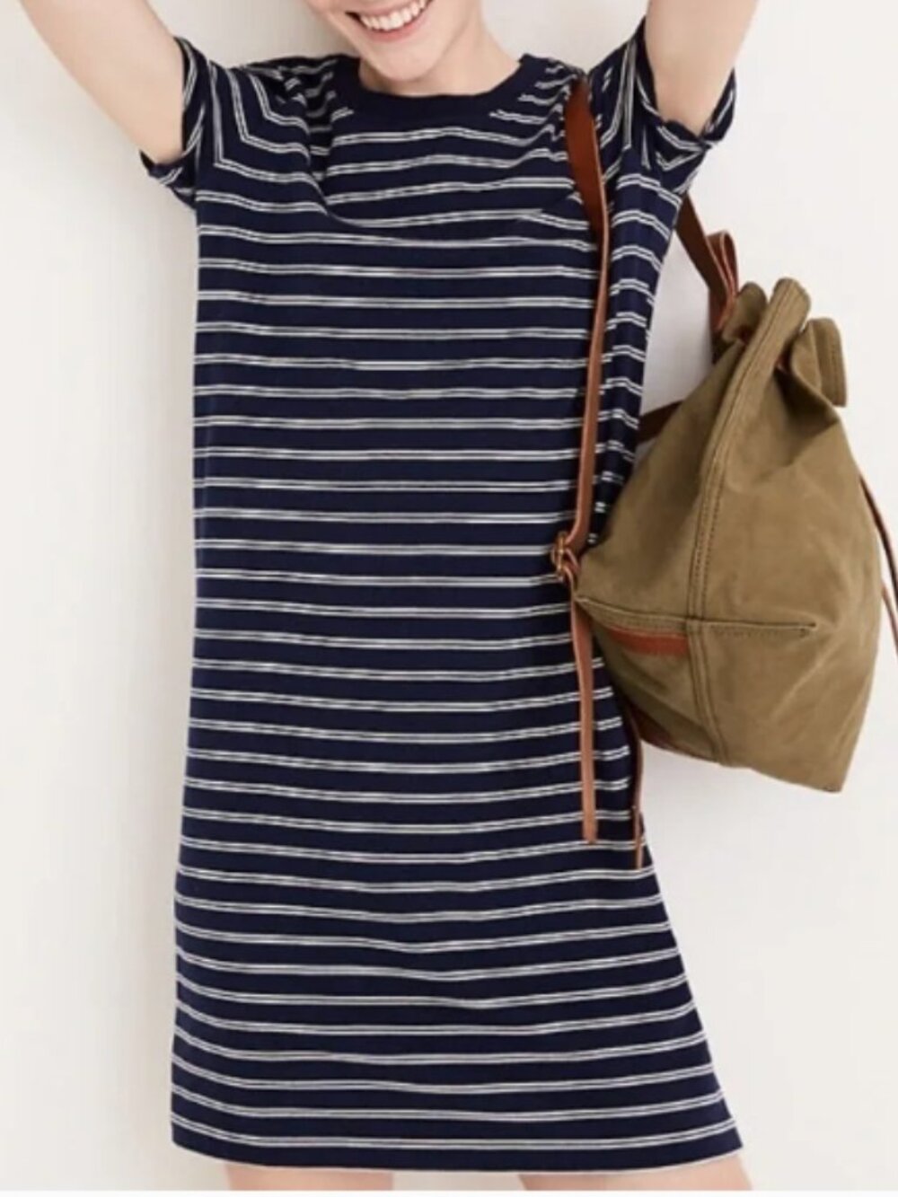 MADEWELL Y2K 90s 100% Cotton T Shirt Stripe Dress Medium